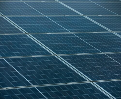 white and blue solar panels